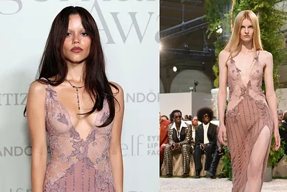 استایل جسورانه‌ و تحریک‌کنند جنا اورتگا؛ ستاره ونزدی با لباس توری بدن‌نما و چاک تا بالای ران همه را شوکه کرد!