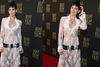 کریستن استوارت با پیراهن کاملاً برهنه و لباس‌زیر تور، از فیلم جنجالی‌اش درباره «زنای محارم و پریود» پرده برداشت!