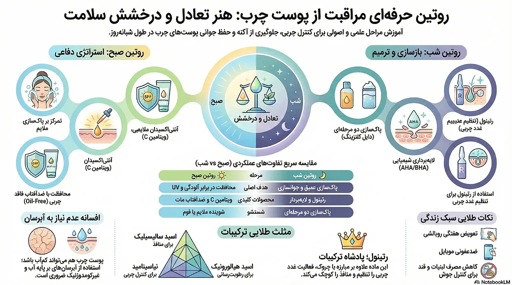 بهترین روتین مراقبت از پوست چرب؛ از صبح تا شب بدون برق افتادن پوست