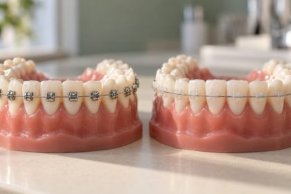 رق ارتودنسی سرامیکی و فلزی؛ مقایسه براکت‌های همرنگ دندان و فلزی روی دو مدل دندانی
